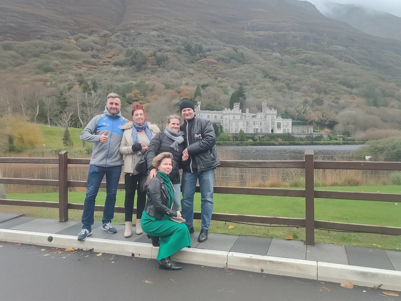 Sebastian with a group of happy clients at Kylemore Abbey, Connemara